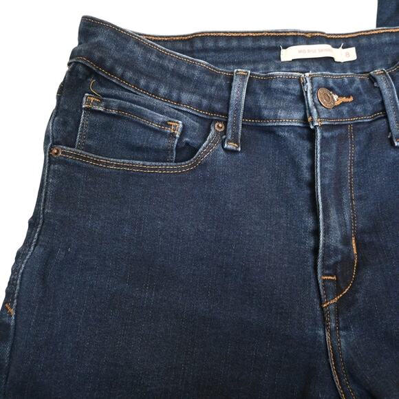 Levi's Mid Rise Skinny Jeans Dark Wash Womens 8 - Picture 6 of 10